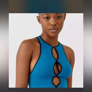 Out From under Urban Outfitters Blue Cutout Halter Top